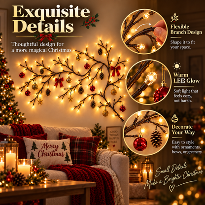 ✨ Flexible LED Branch Lights | Remote-Controlled Holiday Wall Decor