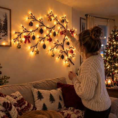 ✨ Flexible LED Branch Lights | Remote-Controlled Holiday Wall Decor