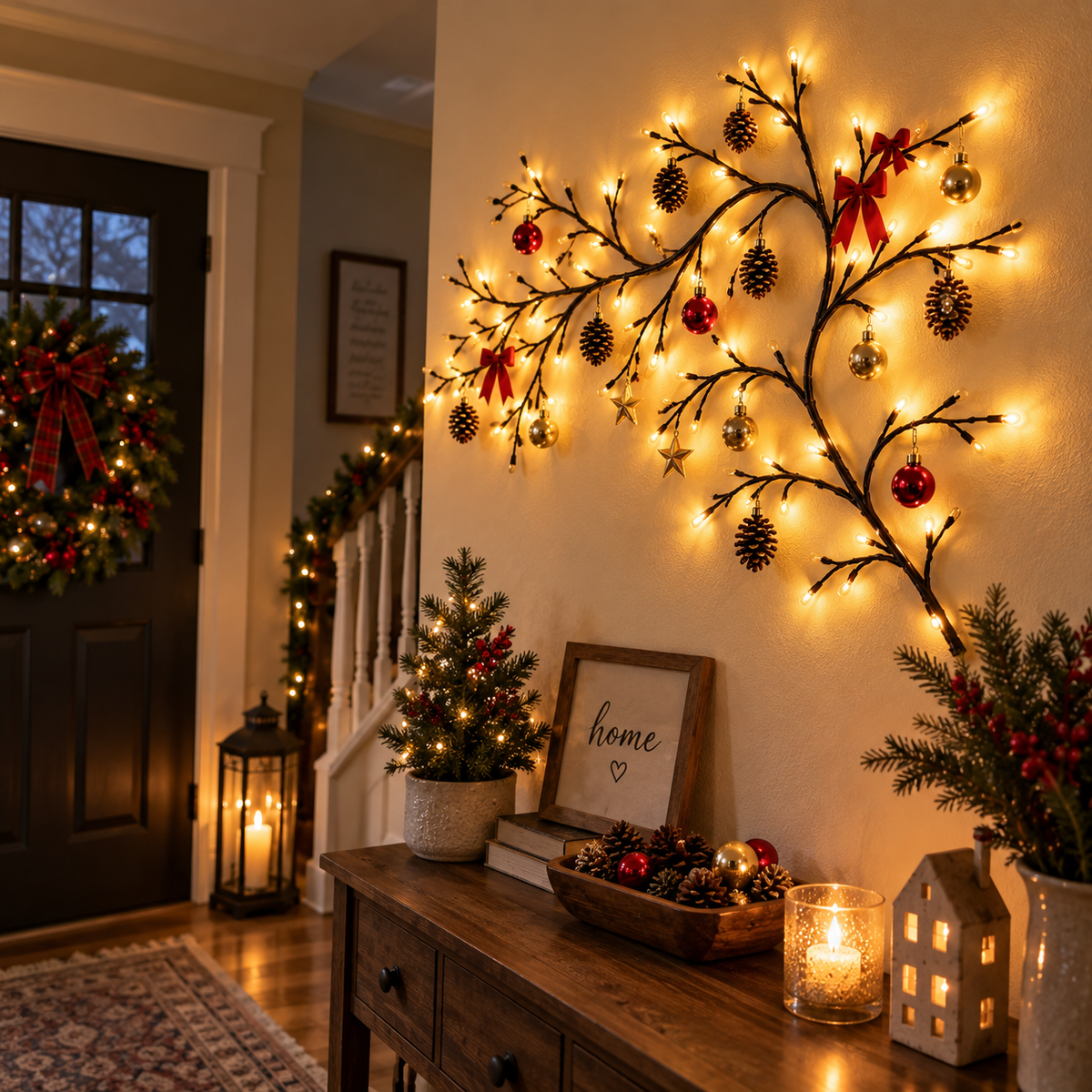 ✨ Flexible LED Branch Lights | Remote-Controlled Holiday Wall Decor